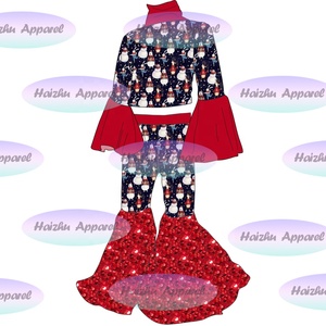 Ensemble de vêtements pour bébé et tout-petit 2 pièces Bc1-5 Stock pour Halloween et Noël, respirant et imperméable, pull d'automne - Product Image 2