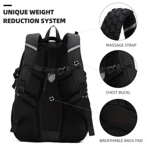 Custom Logo Polyester Waterproof Durable Reflective Strip Children Kids Boy Student School Backpack Bag With Belt Bag