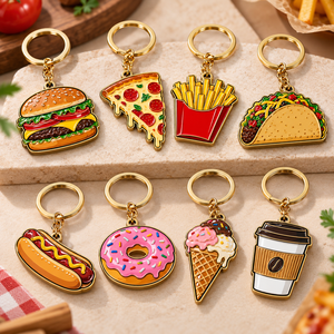 Porte-clés personnalisé en émail métallique sur le thème de la <span class=keywords><strong>cuisine</strong></span> locale, tasse à café, grain de café, souvenir, cadeau pour les cafés et les marques de boissons - Product Image 2