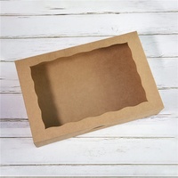 Boîte à pâtisserie rectangulaire marron pour beignets et muffins