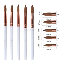 Pinceaux à ongles en poils de Kolinsky 100% purs avec manche en bois personnalisé EVAl, fournitures pour la décoration des ongles en acrylique