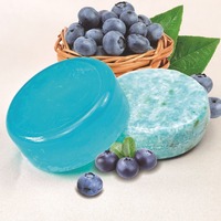 Sabun Sampo Herbal Asam Amino Blueberry, Sabun Buatan Tangan Pencerah & Penambah Volume untuk Perawatan Rambut Dewasa Sehari-hari