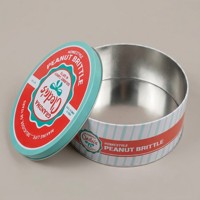 Kotak Kaleng Bulat Besar Retro Mewah untuk Kue dan Permen, Wadah Logam Berkualitas Tinggi dengan Embos, Aman untuk Makanan, Logo Custom Dicetak
