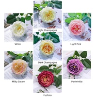 Rose artificielle de haute qualité Venlando, toucher réel, en soie, blanche et rose, David Austin, pour mariage, Saint-Valentin, fête