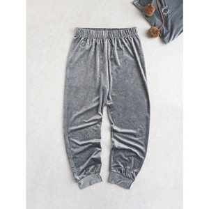 Pantaloni da Jogger in velluto sport Fitness Yoga Leggings in grigio taglia L - Product Image 1