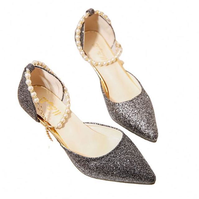 YZ 2026 Summer New Women's Sandals Pointed Fashion Sequin High Heels Women's Beaded Sandals Trend High Heels Shoes for Women