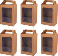 Boîte cadeau à fenêtre, boîte en papier portable, sac cadeau Saint-Valentin, sac cadeau transparent, boîte d'emballage pour fleurs d'anniversaire