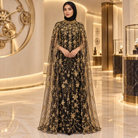 Robe Abaya de luxe brodée à la main avec des paillettes pour femmes musulmanes, robe de soirée pour l'Aïd Ramadan