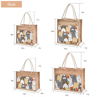 Sacs en jute laminés écologiques personnalisés, sacs en toile de jute réutilisables, sacs de shopping en lin avec logo personnalisé pour la publicité