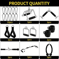 Poignée de barre de musculation CZFIT en polyester durable, capacité de charge de 15 lb, pour entraînement universel de tirage vertical (Lat Pull Down)