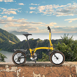 Vélo <span class=keywords><strong>pliable</strong></span> 16 pouces à trois plis, 9 vitesses, cadre en acier léger, frein en V, jante en alliage d'aluminium, guidon Y/M - Product Image 3