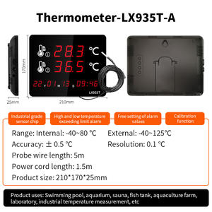 Termômetro <span class=keywords><strong>digital</strong></span> industrial profissional LX935T-A com sonda dupla LCD de alta precisão para uso comercial Home Indoor ao ar livre - Product Image 2
