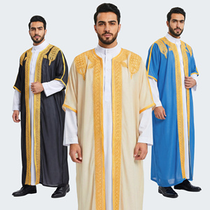 Vente en gros Eid : Abaya, Bisht, Boubou, Thobe, Kamis pour hommes, style marocain, Dubaï, Turquie, vêtements musulmans - Product Image 1