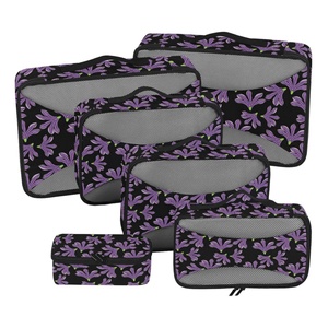 Hawaiian Naupaka Flower Print Luggage Travel Storage Bag Custom Logo Customize Compression Packing <b>Cubes</b> for Travel Organizer - Product Image 1