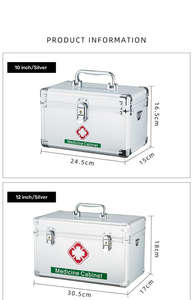 Wedacraftz botiquín de primeros auxilios de aluminio de 10/12/14/16 pulgadas, botiquín de medicina para el hogar con suministros de emergencia - Product Image 5