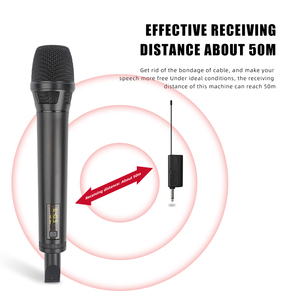 Micrófono inalámbrico Dinámico UHF Recarga Tarjeta <span class=keywords><strong>de</strong></span> sonido incorporada <span class=keywords><strong>Estudio</strong></span> <span class=keywords><strong>de</strong></span> grabación Audio Escenario profesional Karaoke <span class=keywords><strong>DJ</strong></span> Altavoz Confer - Product Image 2