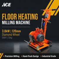 Machine de fraisage pour chauffage au sol GE230V avec limiteur de courant de démarrage, connectable à un port d'extraction des poussières pour une utilisation sans poussière