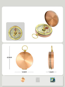 Boussole de poche portable pour le camping et la randonnée, boussole de poche étanche avec navigation noctilucente pour les activités de plein air - Product Image 2