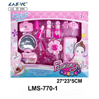 LASIVE TOYS Ensemble de jeu de salon de beauté pour filles, jouet d'imitation, déguisement de princesse, maquillage et coiffure, jouets de jeu de rôle en ABS non toxique pour tout-petits