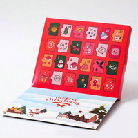 Calendrier de l'Avent 24 jours avec imprimé de Noël dessin animé exquis, jouet en peluche jetable, boîte cadeau DIY, emballage cadeau, boîte vide, vente en gros