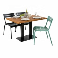 Ensemble de table à manger et chaises en métal de luxe moderne et contemporain pour restaurants, hôtels, espaces extérieurs, salons, fermes, bars à domicile et parcs
