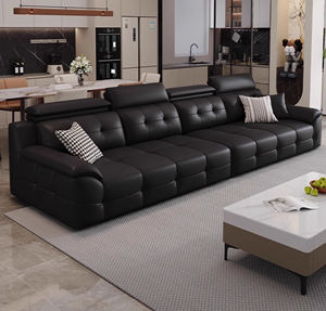 Toptan Modern siyah deri üç-kanepe seti daireler için çok fonksiyonlu tek oturma odası mobilya sandalyeler - Product Image 3