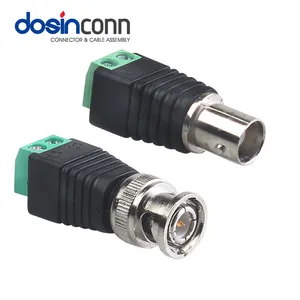 DC Power Green 50 ohm BNC Male Female RF Coaxial Terminal Coax Adapter Balun Connector Set to Q9 Screw Cat5 Cat6 with CCTV Video