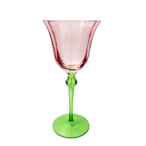 Copa de cristal Rosa Vintage, copa de vino tinto de alta calidad, Copa antigua de estilo europeo