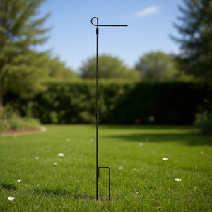 Wrought Iron <b>Garden</b> <b>Flag</b> Stand 11.8x17.7in Weatherproof Outdoor Yard <b>Flag</b> Holder Coated Metal Display Stand - Product Image 2