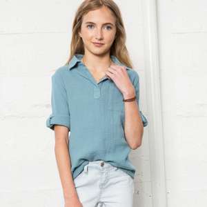 Chemise hawaïenne décontractée pour filles, nouvelle conception OEM personnalisée, collection 2017, pour enfants d'âge moyen - Product Image 1