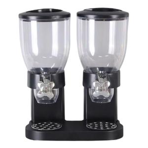 Distributore di cereali in acciaio doppio nero per la conservazione degli alimenti per la casa cucina e scuola Set di capacità 4L - Product Image 6