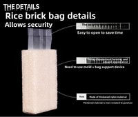 Sacs d'emballage sous vide personnalisés en usine, MOQ faible, sacs d'emballage de riz thermoscellables transparents en PA/PE, sacs sous vide pour riz, farine, céréales