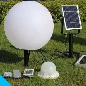 كرة مضيئة led بلاستيكية مقاومة للماء/مصباح/مصباح حديقة بلاستيكي شمسي