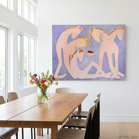 Tableau mural abstrait maximaliste Giclée aux couleurs vives sur toile avec cadre en alliage d'aluminium, tailles personnalisables pour salon et salle à manger