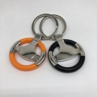 Porte-clés en métal et plastique 3D personnalisé, étanche, en forme de volant de course, pour pièces automobiles, cadeau