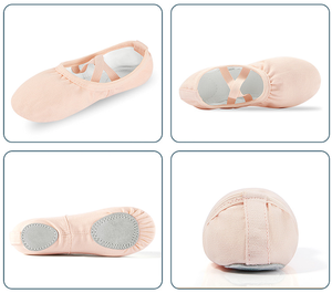 Zapatillas <span class=keywords><strong>de</strong></span> Ballet <span class=keywords><strong>de</strong></span> Lona para Niños y Adultos, Precio <span class=keywords><strong>de</strong></span> Fábrica, para Entrenamiento y Práctica, con Suela Partida, Banda Elástica, Disfraz <span class=keywords><strong>de</strong></span> Ballet, Planas - Product Image 1