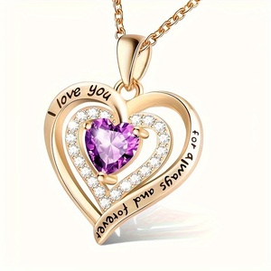 Collier pendentif en forme de cœur serti de diamants, cadeaux festifs pour la Saint-Valentin, Halloween, Pâques, souvenirs pour fêtes à domicile - Product Image 2