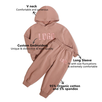 Vente chaude Conception Personnalisée Printemps Hiver Adolescent Vêtements À Capuche Bio French Terry Bébé Garçon Fille Vêtements Ensembles