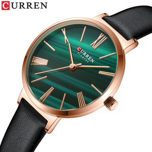 CURREN 9076 Charm orologi da polso da <span class=keywords><strong>donna</strong></span> quadrante piccolo in pelle <span class=keywords><strong>orologio</strong></span> al quarzo <span class=keywords><strong>verde</strong></span> regalo di lusso per moglie fidanzata abito <span class=keywords><strong>orologio</strong></span> da <span class=keywords><strong>donna</strong></span> - Product Image 2