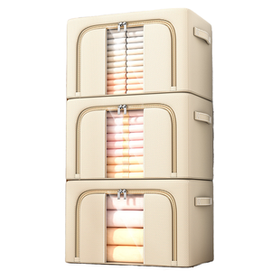 Hiện đại linen có thể gập lại hộp lưu trữ với khung thép có thể gập lại quần áo bộ đồ giường tổ chức cho nhà tủ quần áo ngăn kéo container - Product Image 1