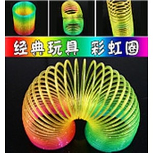 Anneau à ressort en plastique arc-en-ciel 5,5x6,5 cm, jouet de forme géométrique, pour les 7-14 ans, unisexe, nouveauté créative, vente en gros pour vendeurs de rue - Product Image 4