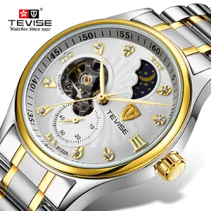 Tevise 8122A Custom Logo Elegant Moon Phase Men's WaterproofAutomatic Mechanical Wrist Watches