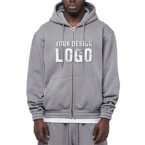 Sudadera con Capucha Extra Grande para Hombre, Estilo Casual, con Cierre, Hombros Caídos, Moda Americana, Holgada, Gruesa, con Cierre, Chaqueta con Capucha - Product Image 2