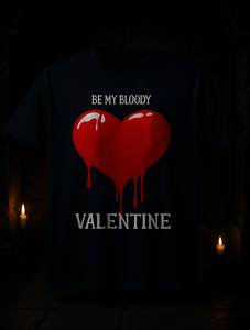 T-shirt da uomo con stampa gotica a cuore e gocce di sangue, 100% cotone, 200 g/m², pesante, casual, girocollo, manica corta - Product Image 2