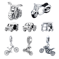 Pendentif en argent S925 pour moto, camion, sport, style cool, série moto, accessoires perlés DIY