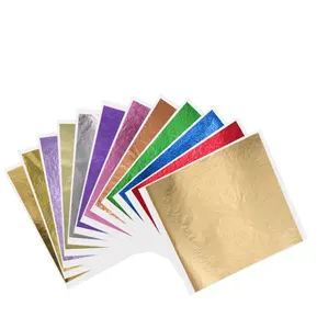 13*13.5 Cm 100 Lembar/Pak 18 Warna Taiwan Foil Daun Emas untuk Patung Penyepuhan Hadiah Seni Dekorasi Kerajinan Mebel Menempel Foil Daun