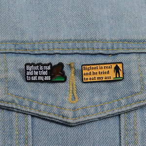 Broche de Aleación con Diseño de Frases Cortas de Pines Creative Fun para Ropa, Abrigos y Accesorios Versátiles, Pin de Esmalte - Product Image 1