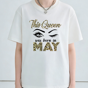 Stampa 'This Queen Was Born in MAY' Design in Vinile DTF per Trasferimento a Caldo - Product Image 5