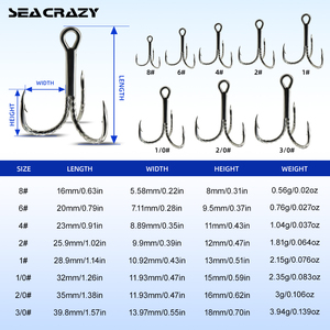 OEM Haute Qualité 4X Strong 8 # Hameçons triples 3/0 tranchants à ardillon, à courbure ronde, en acier à haute teneur en carbone, pour la pêche en mer et la pêche à la traîne - Product Image 2