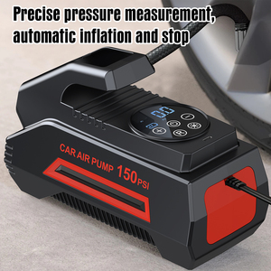 Pompe à air portable 150 PSI, mini gonfleur de pneus, compresseur d'air pour voiture, moto, vélo, ballon, éclairage LED - Product Image 6